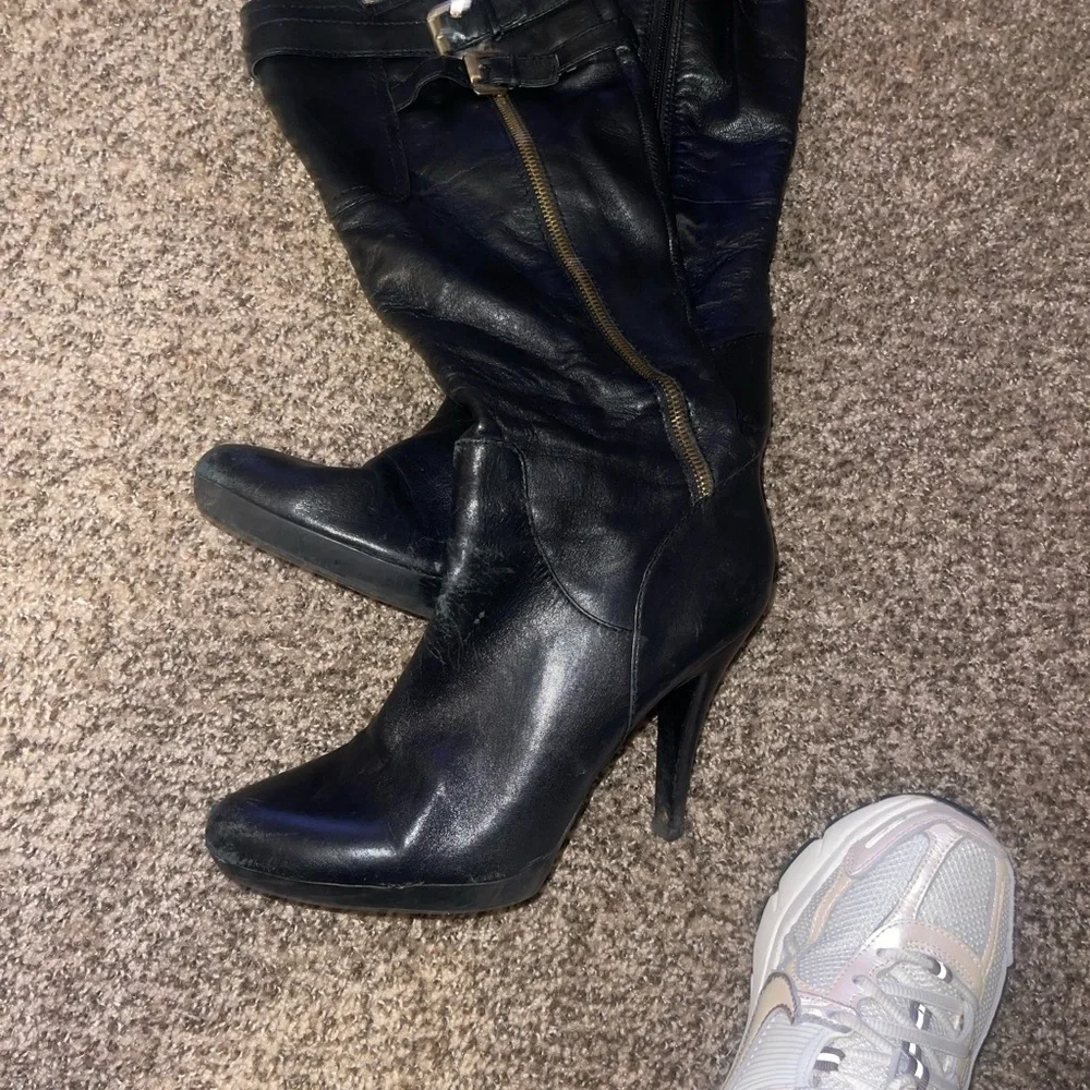 Women’s tall 3:5 heel Nine West black boots - Picture 14 of 14